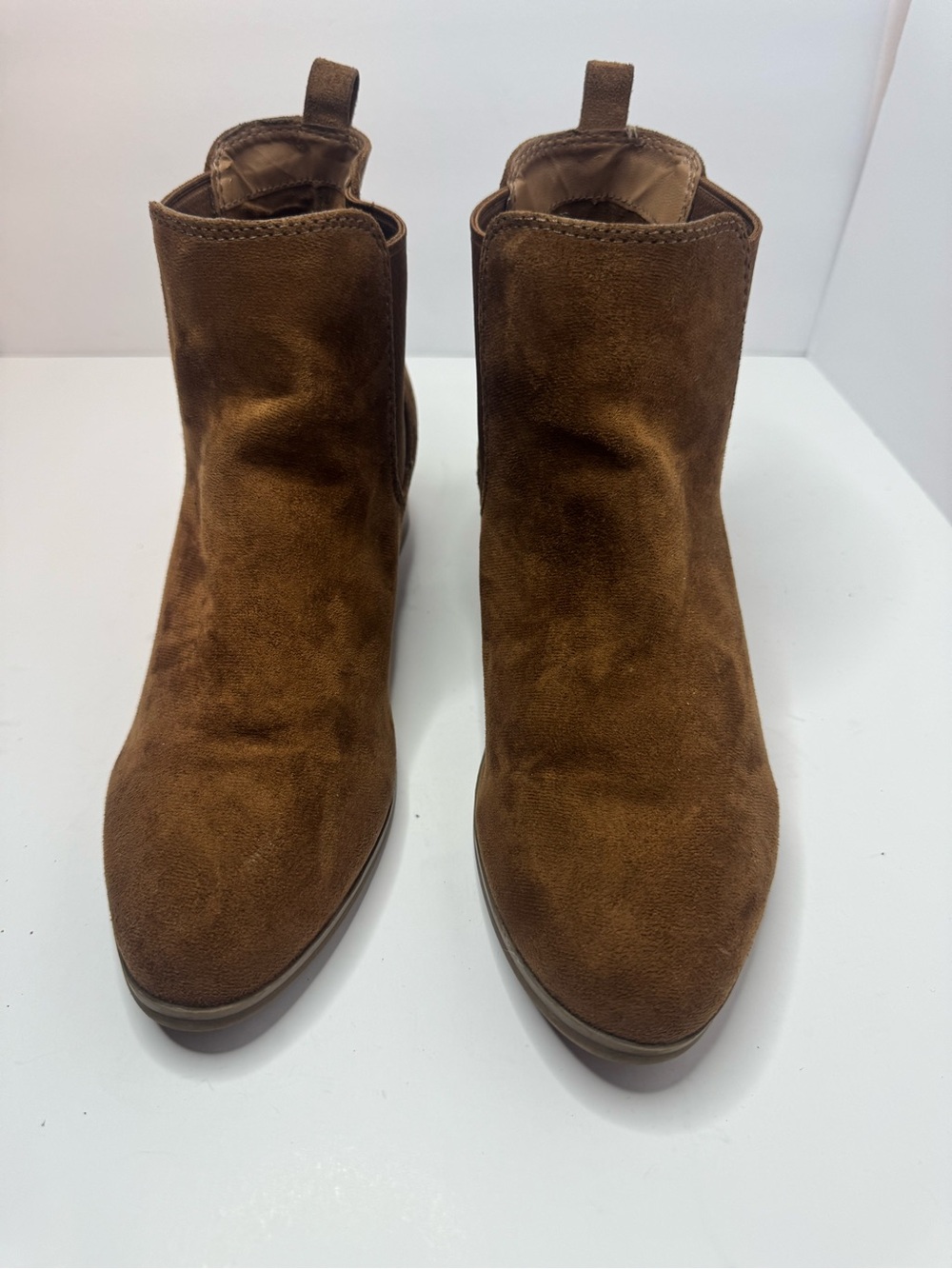 A New Day Brown Faux Suede Ankle Boots Womens Size 8.5